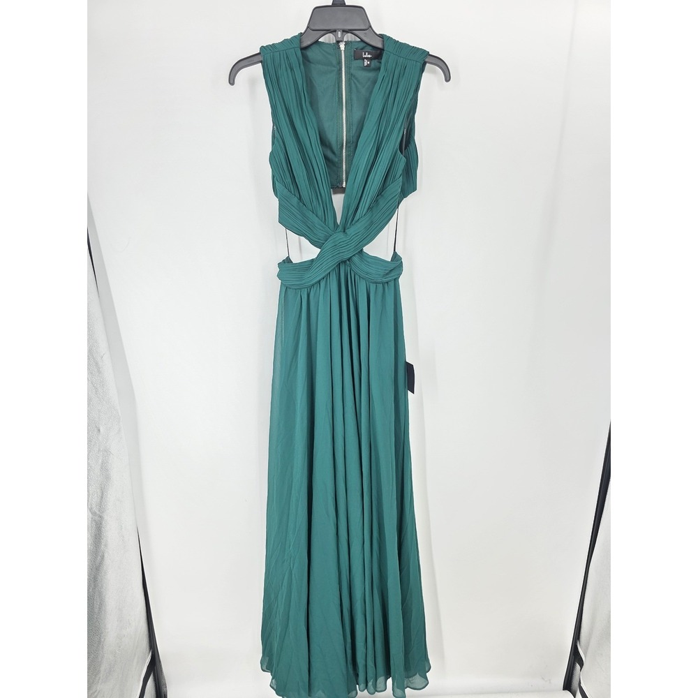 Lulus Vivid Imagination Emerald Green Cutout Maxi Dress Size Medium - Picture 9 of 11